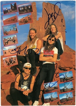 Metallica Band Signed 9.5 x 13 Photo With 4 Signatures: Hetfield, Ulrich, Hamett & Newsted (Beckett)